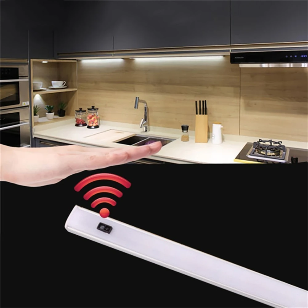 

LED Under Cabinet Light Hand Sweep Sensor Night Light 12v LED Bar Light for Bedroom,Kitchen, Closet, Wardrobe,Stairs,Hallwall