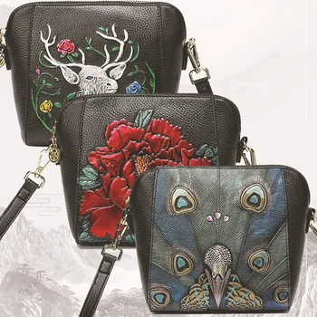 

2020 autumn and winter new leather handbags hand-painted shoulder diagonal bag ladies fashion bag