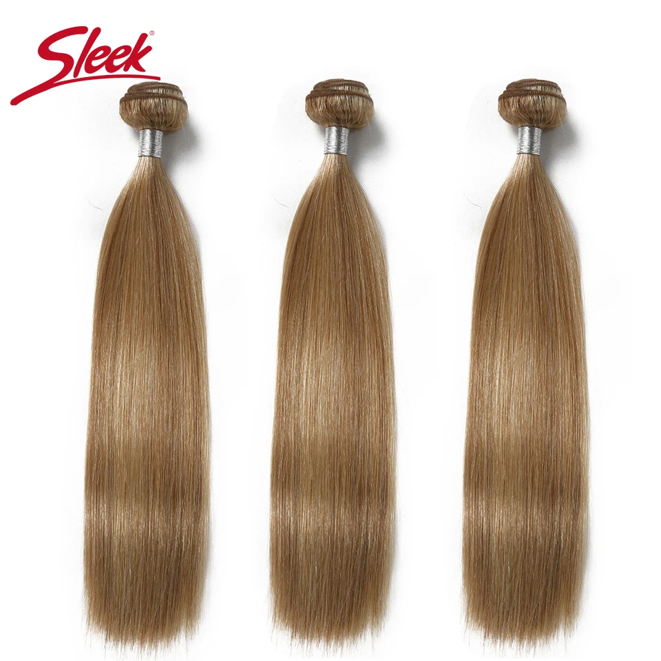 Sleek Virgin One Piece Honey Blonde P27/613 P10/16 Double Drawn Brazilian Mink Silky Straight Remy Human Hair Weave Bundles
