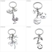 Brelok brelok kotwica łódź liście liść ważka koszykówka znaki Tag życzenie kogut kura kogut kurczak zodiak(China)