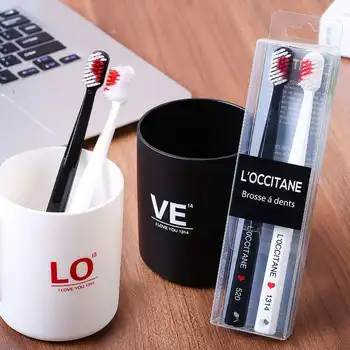 

Japanese Style High-End Love Couples the Toothbrush 1314 Black-and-White Blue Pink Pairing