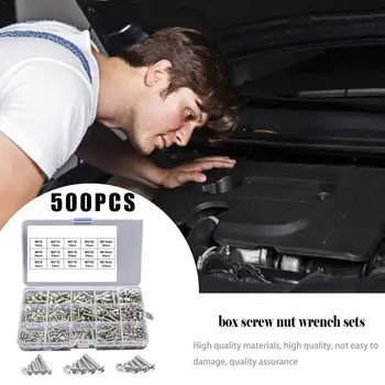 

500pcs/Lot M3 M4 M5 Stainless Steel 304 Hexagon Socket Hex Socket Kit Set Bicycle Head Nut Screw Screws Cap Assortment Bolt P3W4