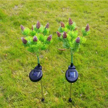 

Double Install New Solar Simulation Christmas Pine Cone 15LED Outdoor Garden Villa Courtyard Landscape Plug Solar Light
