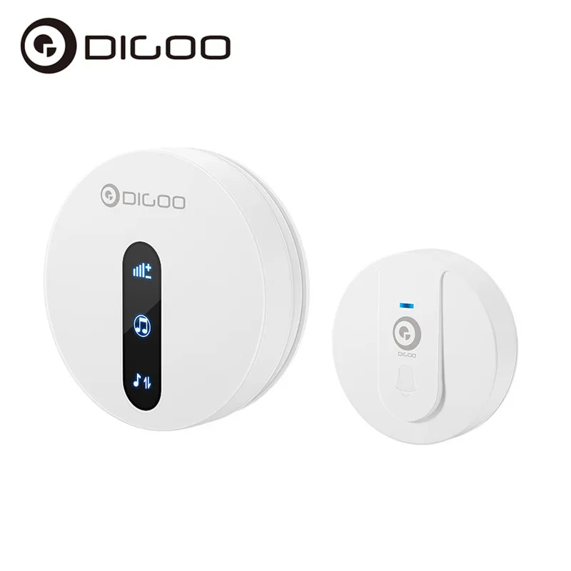 DIGOO-timbre de bienvenida para el hogar, DG-SD10, transmisor, timbre de puerta autoalimentado, resistente al agua, enchufe europeo/estadounidense/británico con botón deslizante, 58 melodías