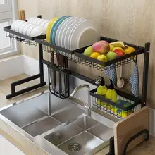 Стабильная Нержавеющая сталь Кухня стеллаж для выставки товаров раковины сушилка для посуды слив сушилка для посуды хранилище для кухонной утвари поставки подшипник 40 кг
