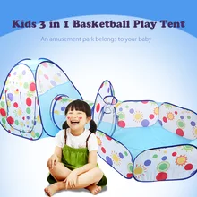Портативный детская 3-в-1 Игровая палатка складной туннель комбо игровой домик детские подарки, игрушки на открытом воздухе палатки легкий бассейн с шариками с сумкой в комплекте