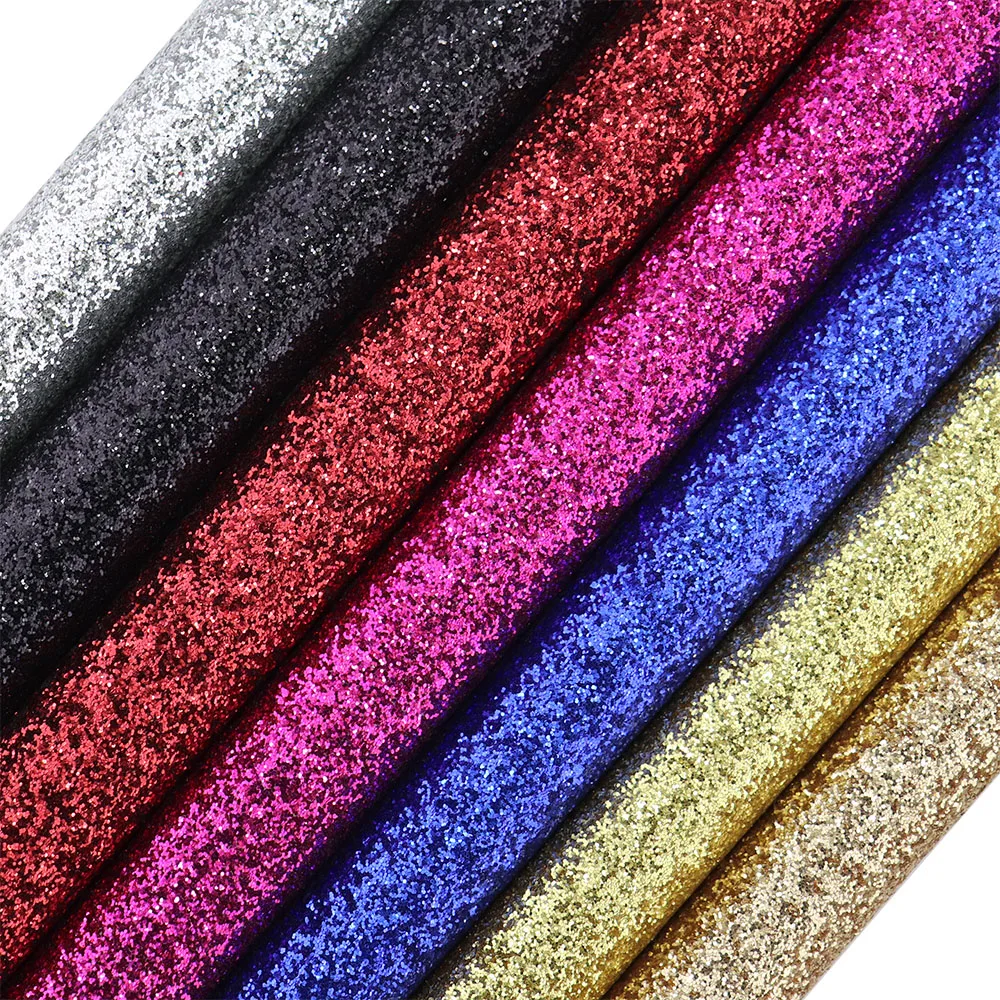 30x134cm Roll Pure Plain Fine Shiny Glitter Fabric Elastic Backing