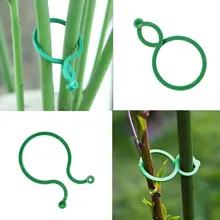 20/50/100 Pcs Vine Strapping Clips For Growing Upright Plant Holder Green Plastic Bundled Ring Garden Stand Tool Vine Support