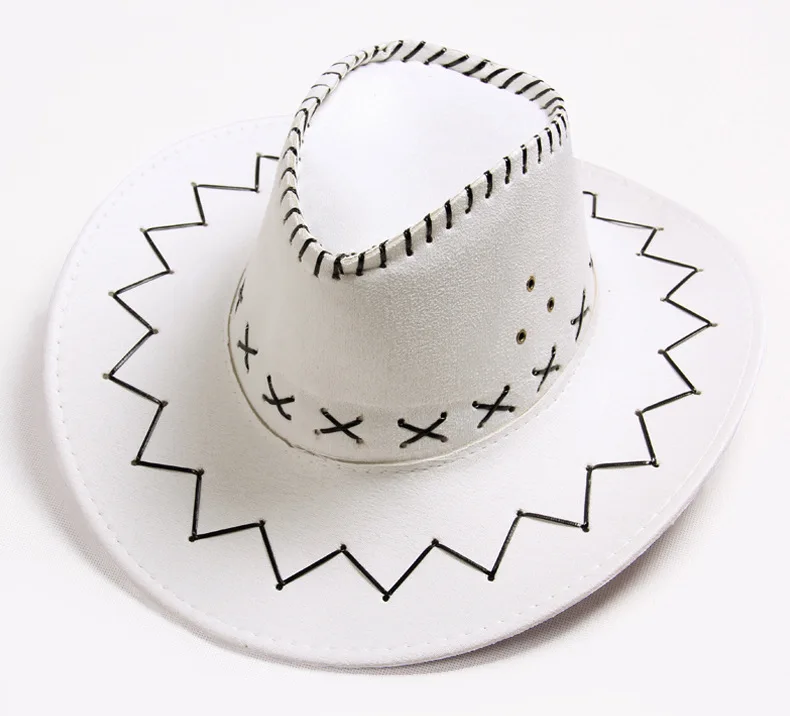 YOYOCORN мужские и женские Западные Ковбойские шляпы унисекс Американский Западный Ковбой шляпа весна и лето защита от солнца с солнцезащитным козырьком Кепка - Цвет: Белый
