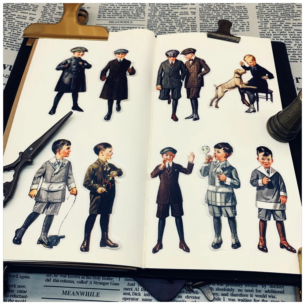 

20Pcs/Set Retro Vintage Boy Sticker DIY Craft Scrapbooking Album Journal Happy Planner Decorative Stickers