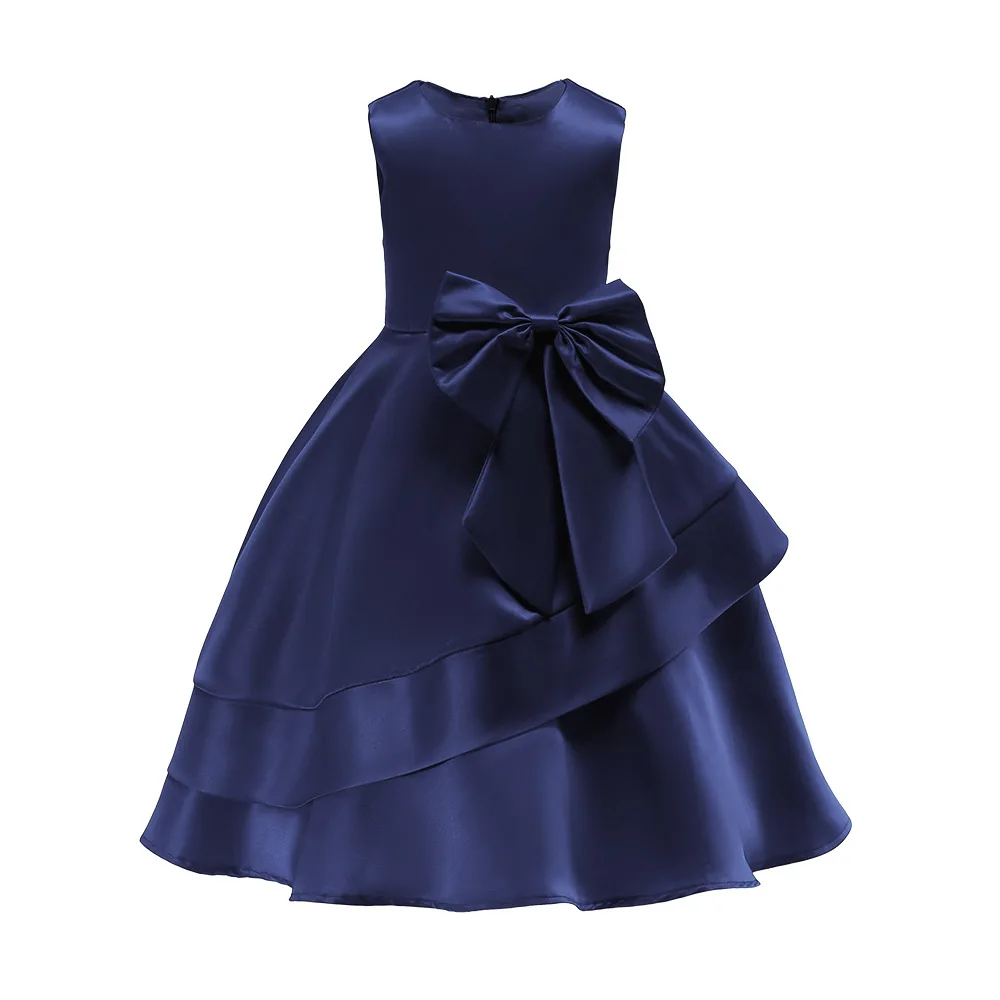 

Girls Performance Wear Mid-length Children New Style Lace Dress Red Princess Dress Customizable