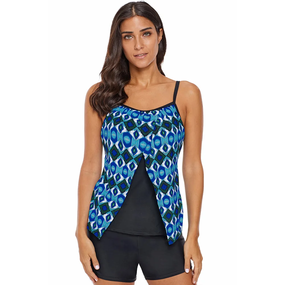 

One-Piece Swimming Tops Women's Printed Slim Fit Slimming-Spa Resort Conservative Large Size Bathing Suit 410861