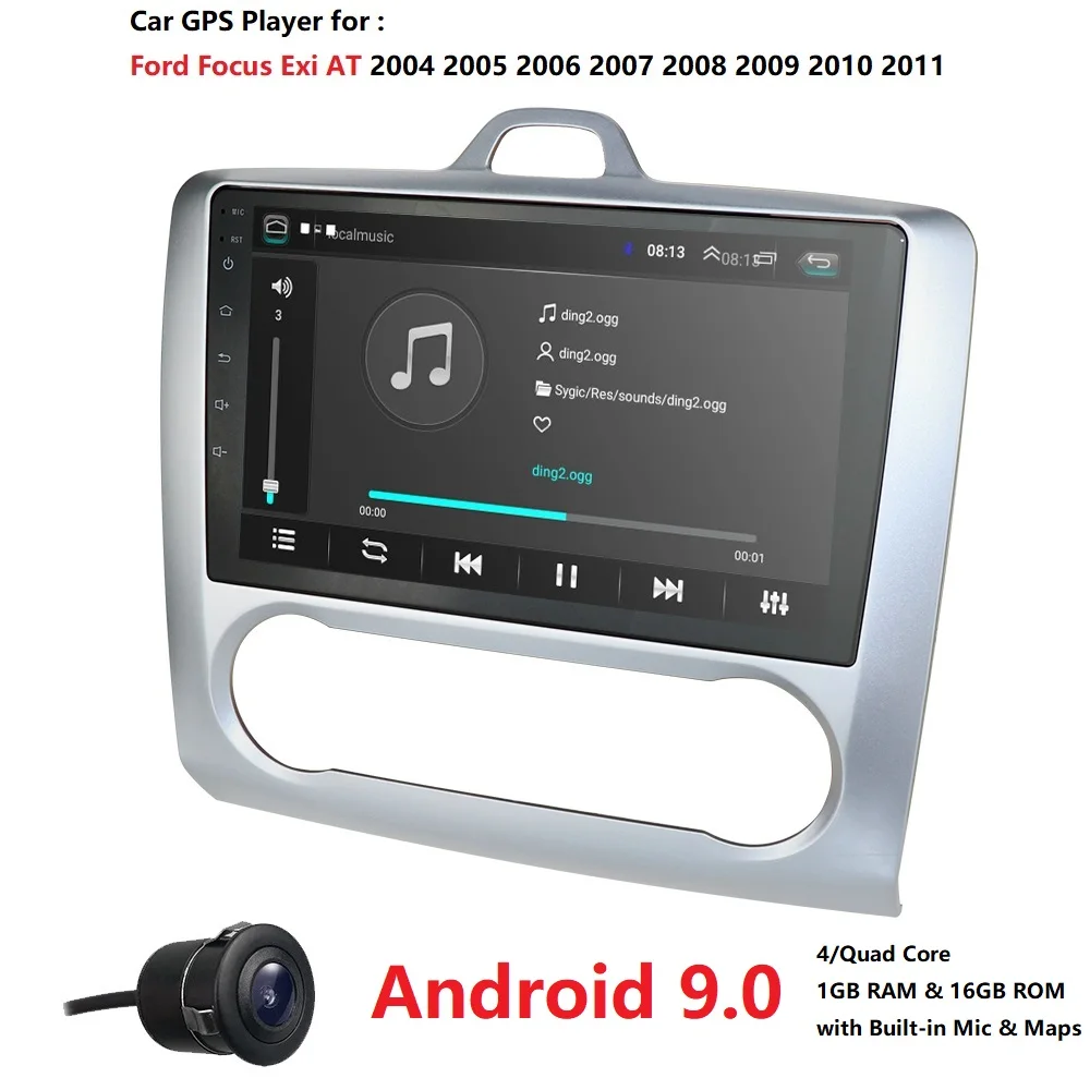 

Android 9.0 9inch 2din Car Multimedia Player GPS Navigation For 2004 2005 2006-2011 Ford Focus Exi AT AutoRadio SWC DVR OBD TPMS