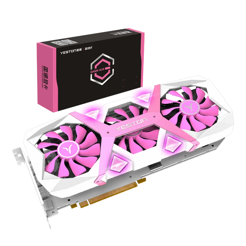 Игровая графическая карта Yeston RX5700 XT GPU 8 Гб GDDR6 256 бит платье Tycoon Pink Super Evolution 7nm