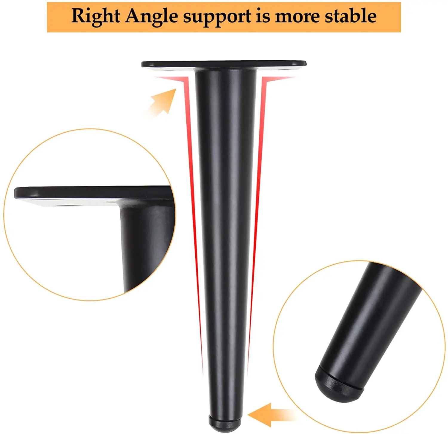 4pcs Metal Furniture legs Straight Cone And Oblique Cone Table Leg Sofa Chair Leg coffee tables Furniture fittings,15/20/25/30CM