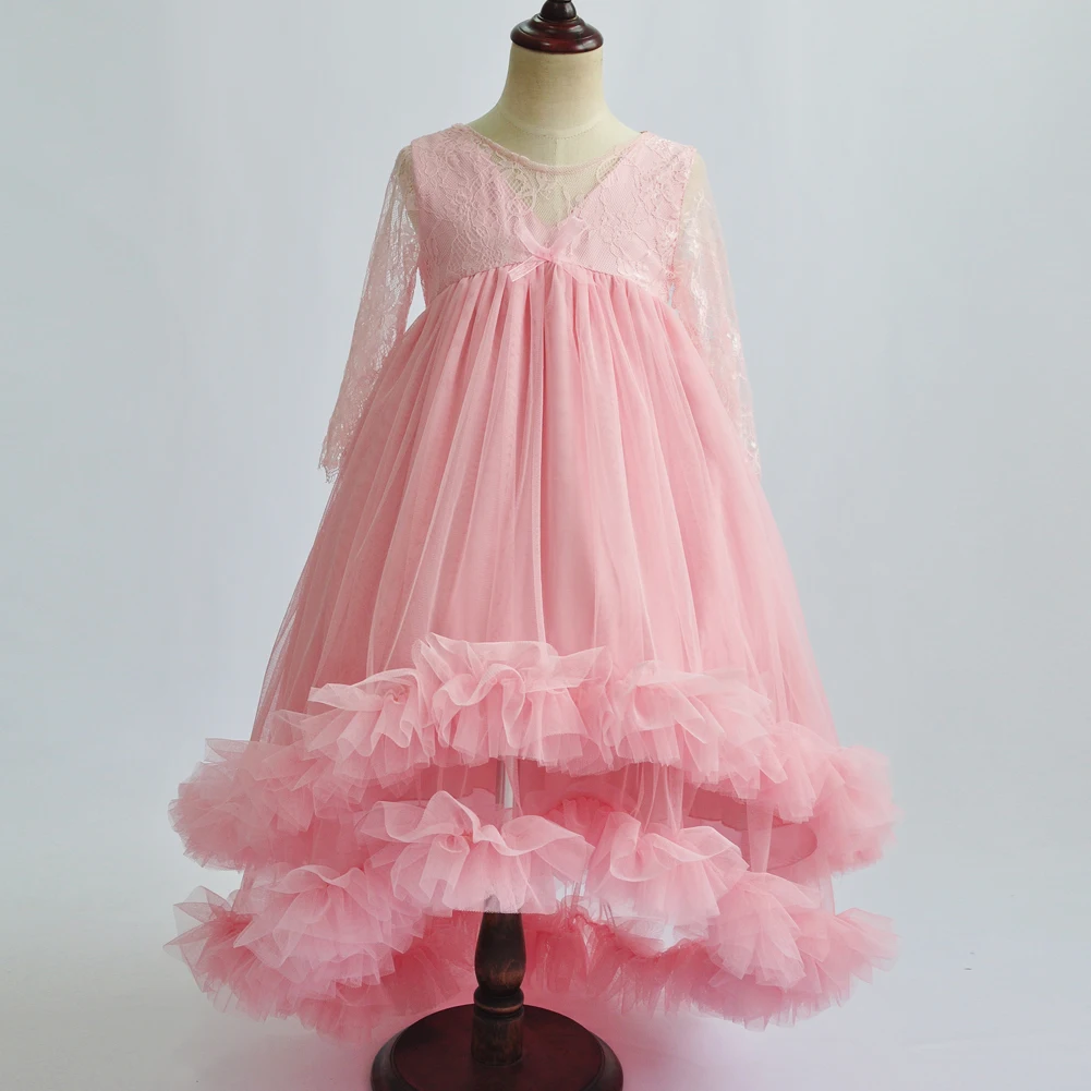 Маленькие Платья с цветочным узором для девочек на свадьбу; Детские вечерние платья; детские изображения; платья для выпускного вечера; вечерние платья - Цвет: Розовый