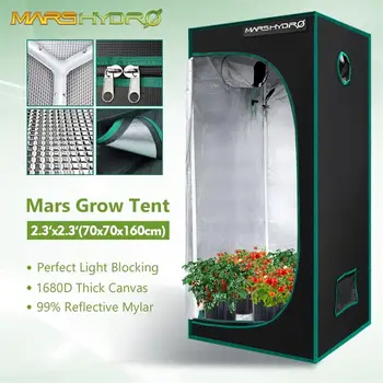 

Marshydro 70x70x160cm grow tent 1680D indoor greenhuse hydroponics cultivated plant 2'3'' x2'3'' x5'3'' grow box room big tent
