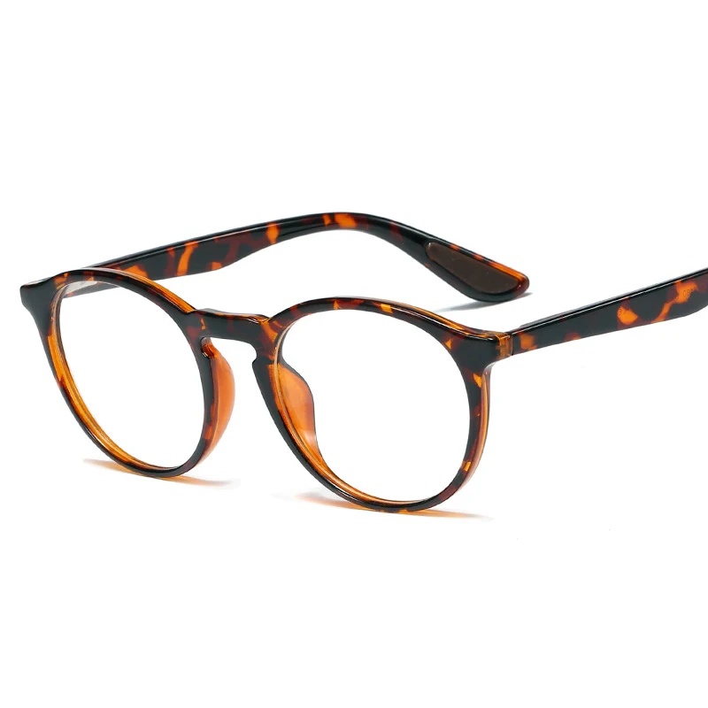 Brand New Retro Round Women Glasses Flexible Men Pop Optical Eyewear Frame Ultralight Trend Myopia Prescription Spectacles - Frame Color: Leopard