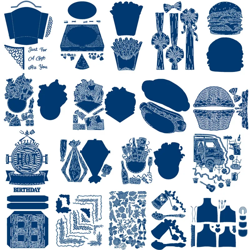 

Christmas Decoration Metal Cutting Dies Hamburger Car Cut Die Scrapbooking Album Paper DIY Card Crafts Embossing Die Cuts