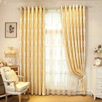 

Luxury Gold Curtains Jacquard Tulle For Living Room Cloth Curtains Home Drapes Blackout Fabric For Windows Bedroom Decor