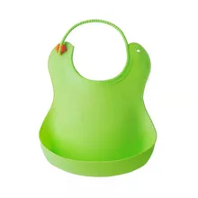 Grand bavoir en Silicone étanche tridimensionnel avec poche pour repas d'enfants, serviette de salive pour nourrissons 
