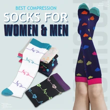 Best Compression Socks For Women Men For Varicose Veins Athletic Medical Nurse Running Flight Travels Stocking Christmas Socks