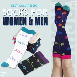 Calcetines de compresión para hombre y mujer, medias atléticas para venas varicosas, médicos, enfermeros, correr, vuelos y viajes, medias de Navidad, los mejores