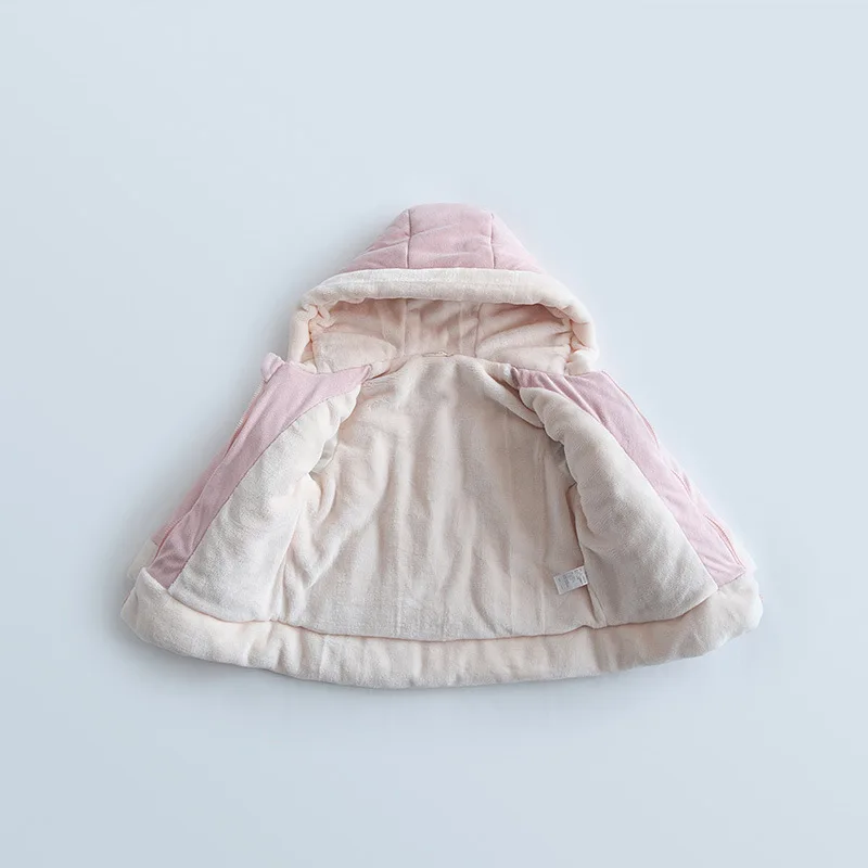 

Brand Childrenswear Winter New Style Warm Cotton-padded Jacket Suede Embroidered Hooded Girls Padded Cotton Clothes