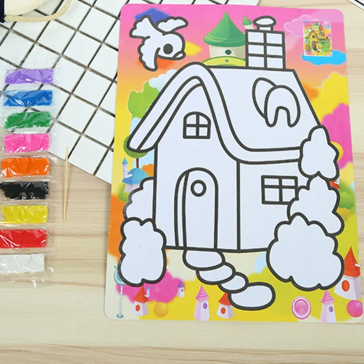 

High Quality Extra Large 16K Color Sand Painting Set Hair Children DIY Painted Stall Toy Color Painting