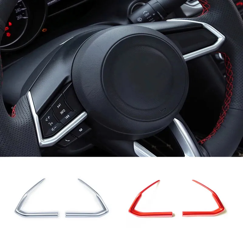 

For Mazda 2 Demio / M3 Axela / M6 Atenza 2017 2018 Car ABS Matte/red Detector Stick Steering Wheel Interior Kit Trim Lamp Frame
