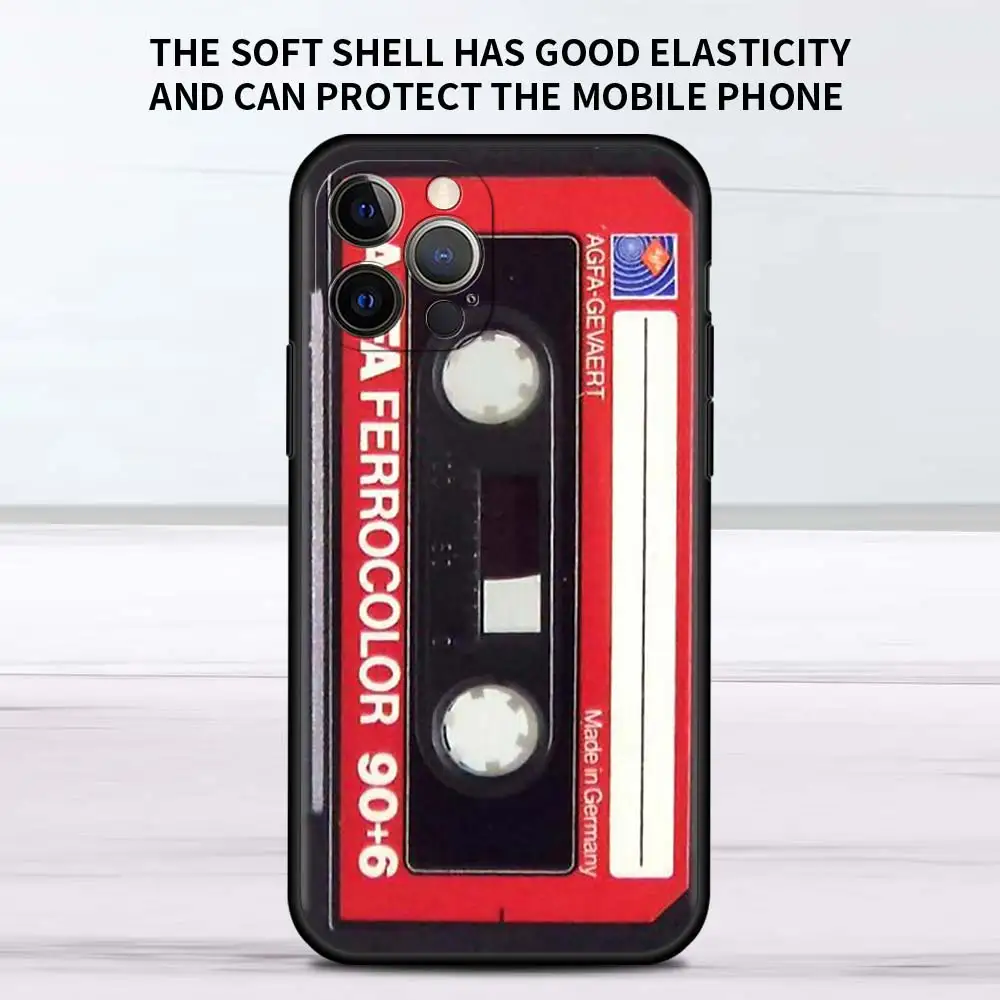 Vintage Cassette Tape Retro Style Black Soft Phone Case