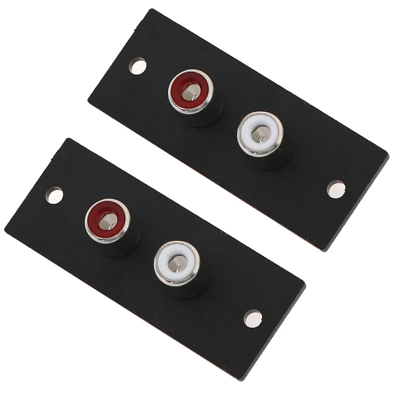 Audio av adapter 2pcs 2 Way copper core RCA terminal wall panel plate input