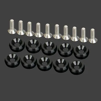 

Kit Washer Bolt M6x15mm Replacement 20pcs set Black Bumper Engine Bay New