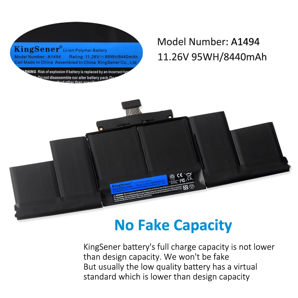 Kingsener-bateria do Portátil para Apple Macbook Pro A1494 A1417 15 em A1398 Retina 2012 2013 2014 Ferramentas Gratuitas 500 Mais Ciclos Navio Rápido - Imagem 3