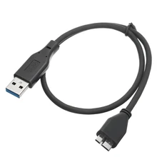 Новинка, 50 см, USB 3,0, Пластиковый черный мини-usb кабель для передачи данных A-Micro B, шнур для внешнего жесткого диска