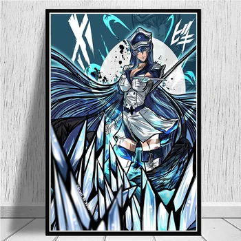 

Modular HD Print Artwork Modern Animation Poster Home Decor Wall Art 1 Pieces Akame ga Kill! Esdeath Pictures Canvas Painting