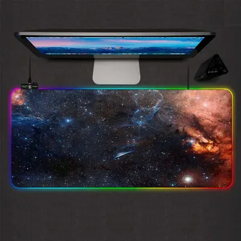 

XGZ Mousepad 90x40/80x30 RGB Starry Large Mouse Pad LED Backlight Computer Notebook Office Keyboard Accessories Mouse Pad Desks