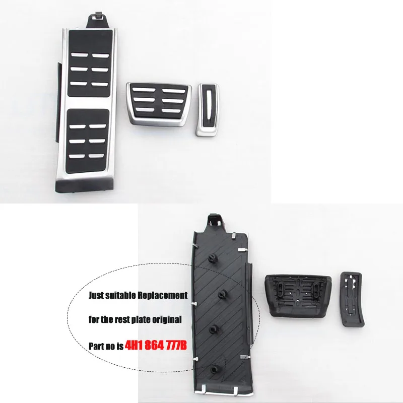 Car Styling Stainless Steel Accelerator Fuel Gas Brake Footrest Pedal cover For Audi A8 S8 D4 4H 2011- Car Accessories