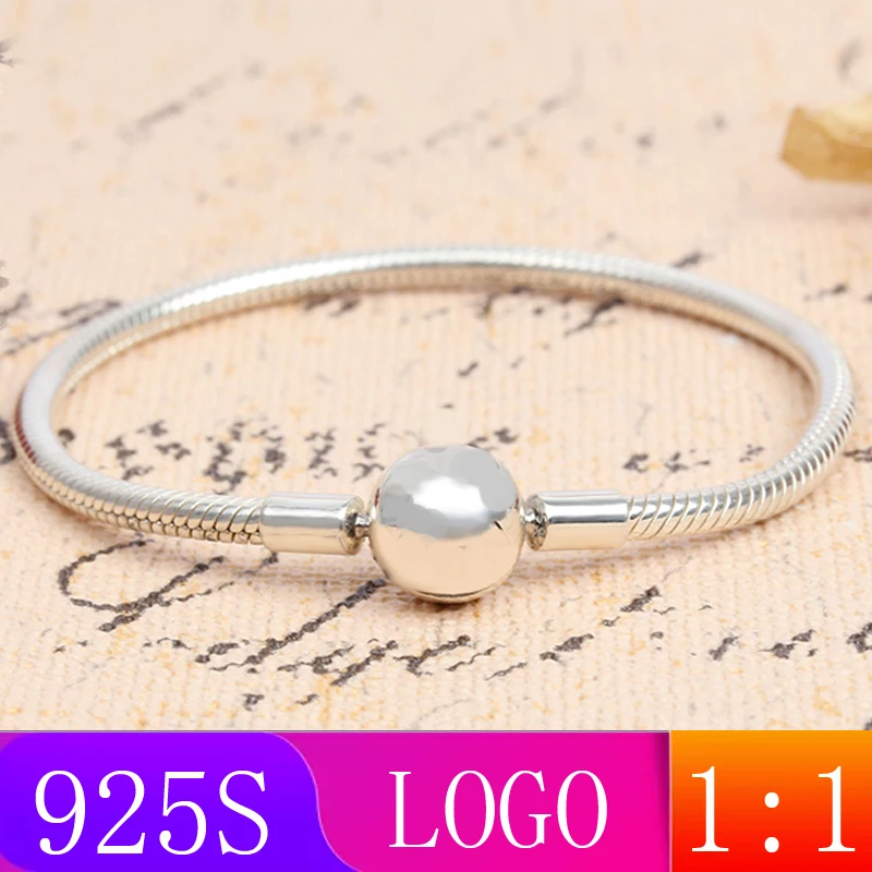 LISM [ ] зима 1: 1Moments браслет змея Мода дамы подарок 925 Серебро DIY оригинальные ювелирные изделия