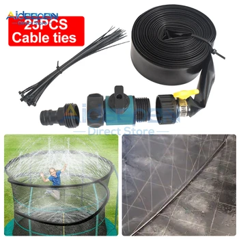 

12M Trampoline Sprinkler Summer Outdoor Garden Water Games Toy Sprayer Multifunctional Water Cooling Pipe With 25Pcs Cable Ties