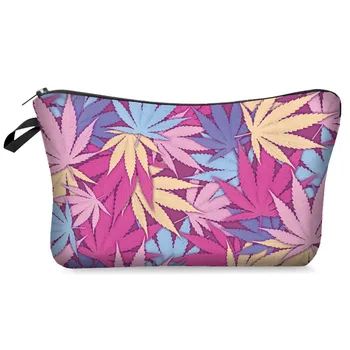 

Portable Makeup Case Women Cosmetic Bags 2020 New Storage Bags Pouch Travel Organizer Purse Wristlet With Zipper Maple Bags