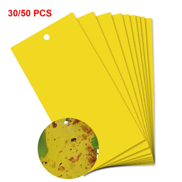 30/50 Db Rovarok Ragasztó Ragadós Tábla Csapda Repülő Fogás Vezérlő Matrica Kétoldalas Üvegházhatású Otthoni Kert Sárga
