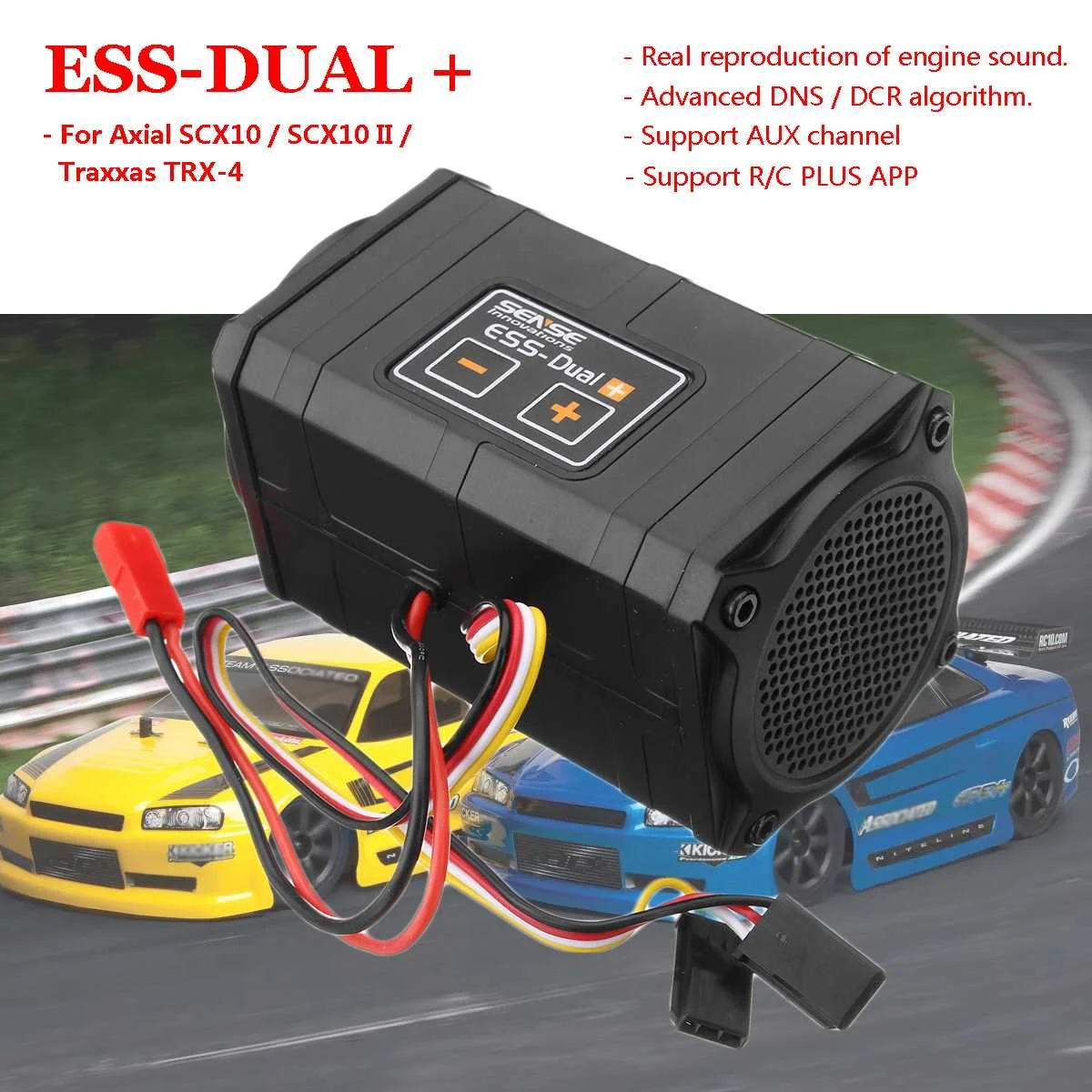 Sense Innovations DUAL Plus звуковой симулятор двигателя для Axial SCX10 II TRX-4 части и Асса RC/PLUS Обновление прошивки приложения