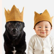 Детские шапки для девочек; вязаная шапка с короной для малышей; Свободный Топ; шапки для новорожденных; дизайнерская шерстяная пряжа; детские мягкие однотонные шапочки; повязка на голову