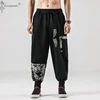 Japanese kimono Men Cotton Linen Samurai Costume Ukiyo-e Print Belt Retro Harem Pants Haori Baggy Trousers Harajuku Hip Hop ► Photo 2/5