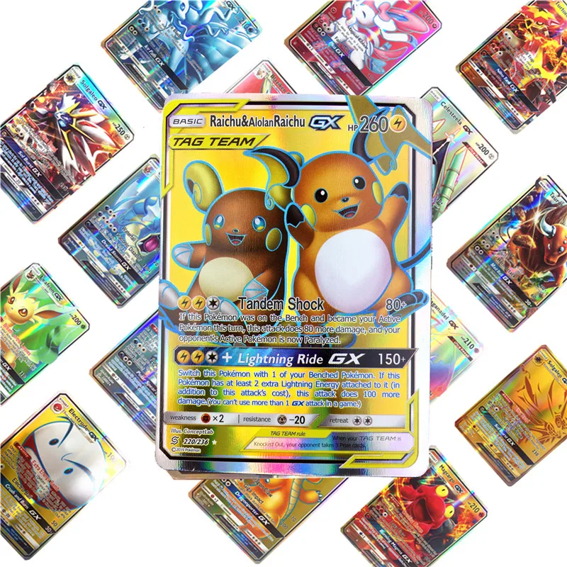 Лидер продаж 2020 карты Shining Pokemones 25 50 100 шт. торговые игры детские