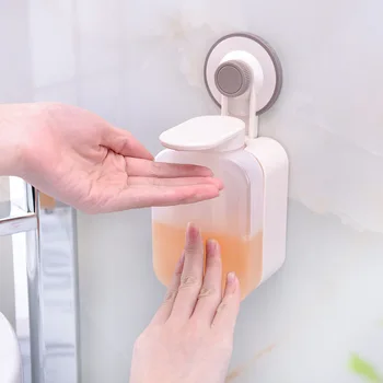 

Wall-mounted Vacuum Suction Cup Hand Wash Liquid Dish Soap Dispenser Container Portable Soap Dispensers Bathroom Products