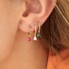925 Sterling Silver Huggie Hoop Earrings for women Rainbow Black Crystal Zircon Water Drop Hanging Prevent Allergy Earrings ► Photo 2/6