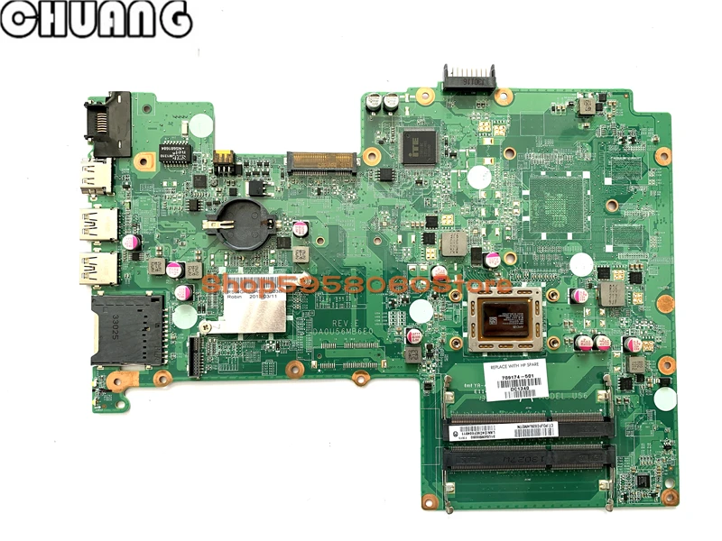 Материнская плата для ноутбука HP Pavilion 15 15-B A6-4455M CPU DDR3 DA0U56MB6E0 709174-501 709174-001 100% рабочий
