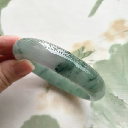 

Natural Burmese Jadeite 54-64mm Two-color Bracelet Elegant Princess Jewelry Send Mom to Girlfriend